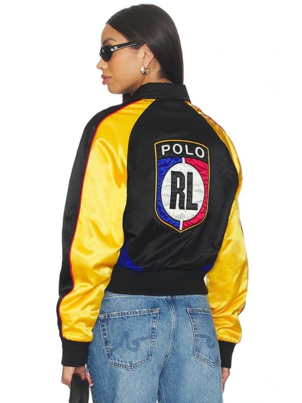 N-24. Polo Ralph Lauren Satin Bomber Jacket Large - Picture 1 of 1